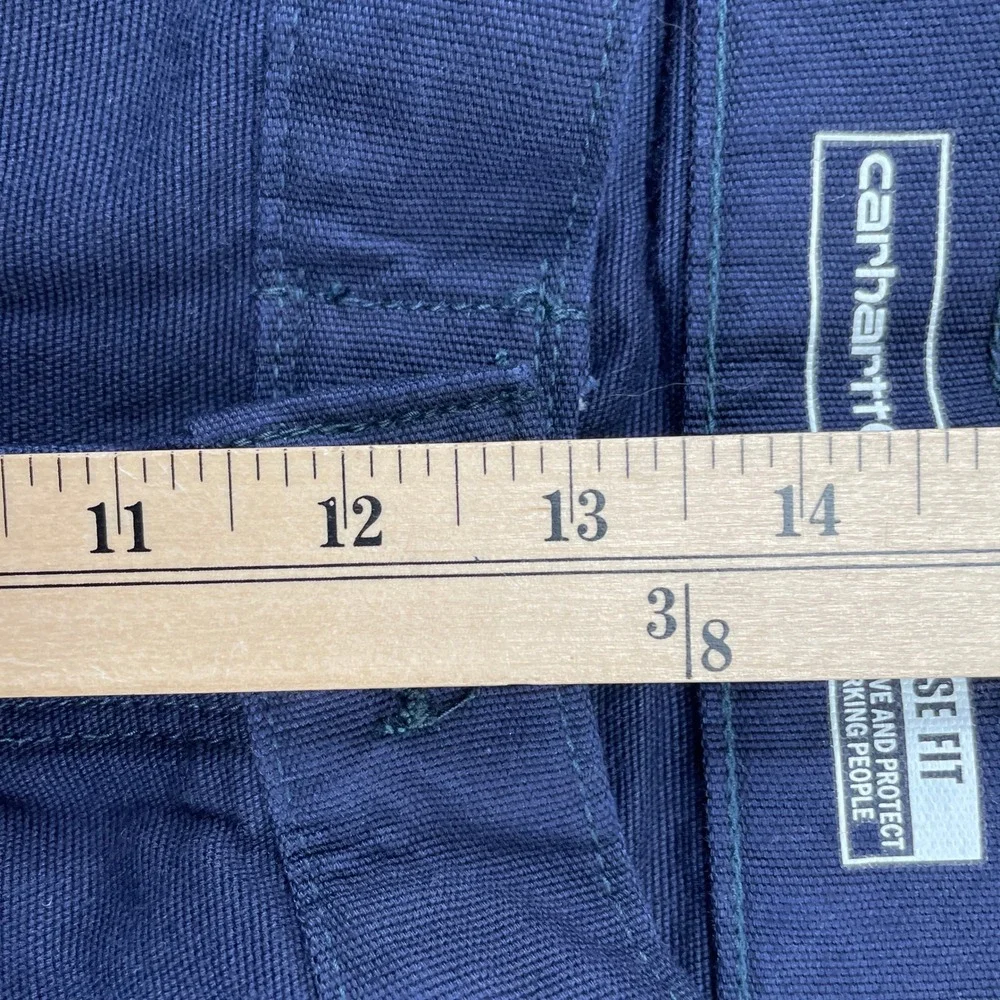 Carhartt Work Pant Mens 36x32 Navy FRB159-DNY Loose Fit Canvas Utility FR CAT 2